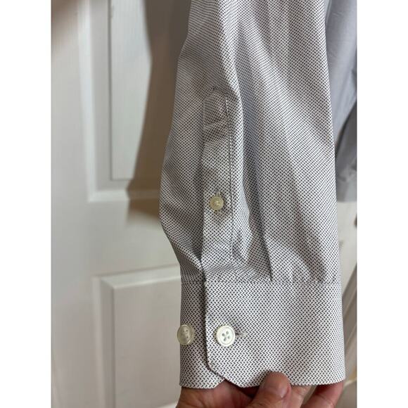 Kenneth Cole Men 16 34/35 Slim Fit Ultra Performance Stretch Dobby Diamond Shirt - Picture 5 of 8